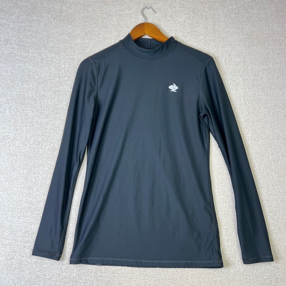 Rabbit EZ Tee LS Mockneck Womens Large Running Long Sleeve Performance Top Black